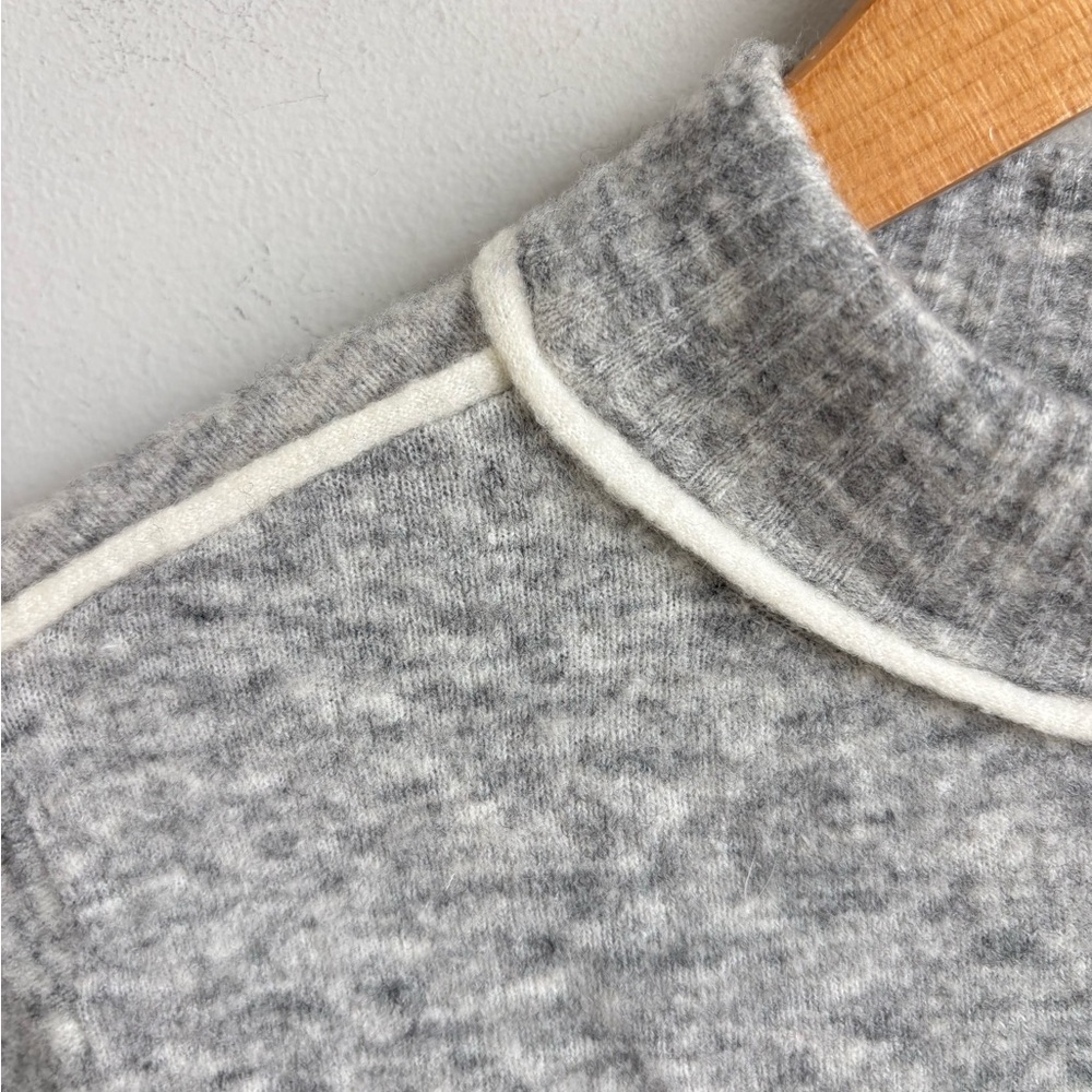 Athleta Merino Wool Sweater Gray Piped Mock Neck Soft Knit XXS - Picture 7 of 8